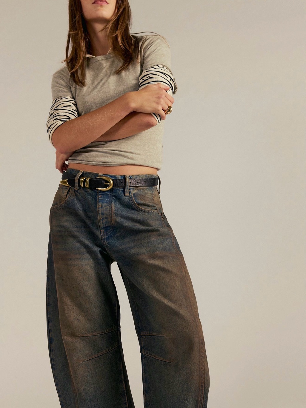 We The Free Good Luck Mid Rise Barrel Jeans